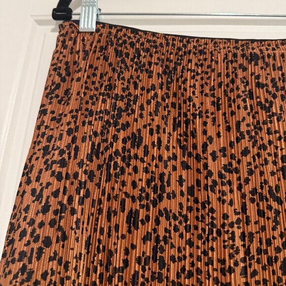 NWT Anthropologie Maeve Mazie Cheetah Pleated Midi Skirt Size M - Picture 4 of 7